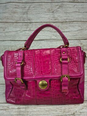 Samantha Thavasa Pink Crocodile Print Handbag